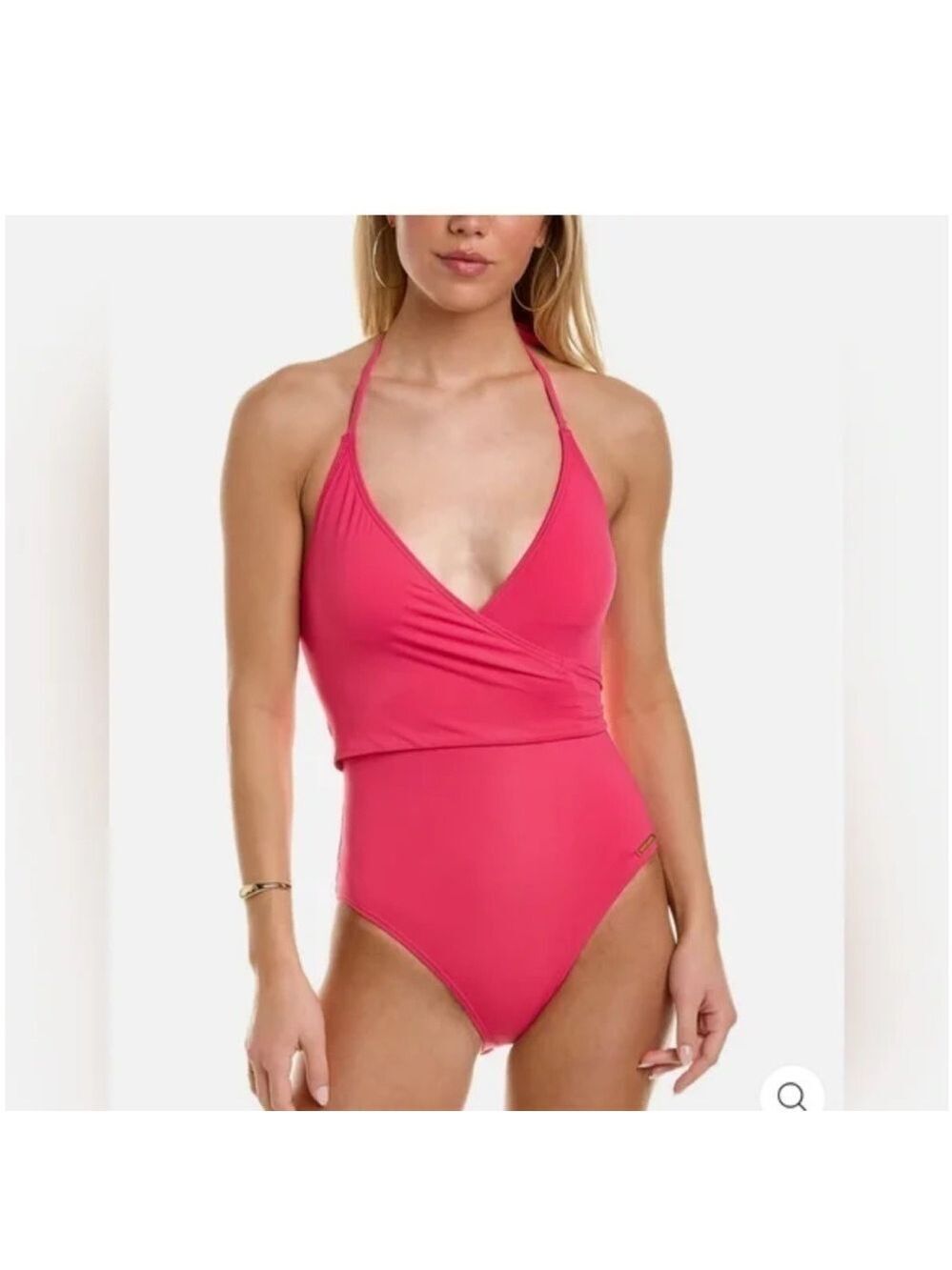 VINCE Camuto V-Neck Halter Wrap Tie One Piece Swimsuit Size 12 NWT - Picture 1 of 13